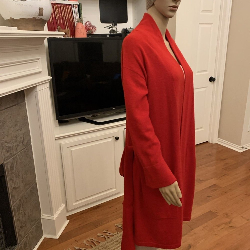 NWT Van Winkle & CO. WOMENS RED Cashmere SHAWL COLLAR ROBE - Picture 5 of 13